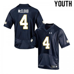 #4 Nick McCloud Notre Dame Youth Game University Jersey Navy