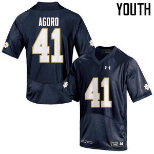 #41 Temitope Agoro UND Youth Game Stitched Jersey Navy Blue