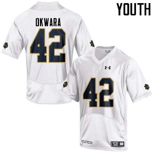 #42 Julian Okwara Notre Dame Youth Game Official Jerseys White