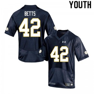 #42 Stephen Betts Notre Dame Youth Game College Jersey Navy