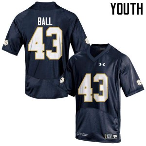 #43 Brian Ball Notre Dame Youth Game Player Jersey Navy Blue