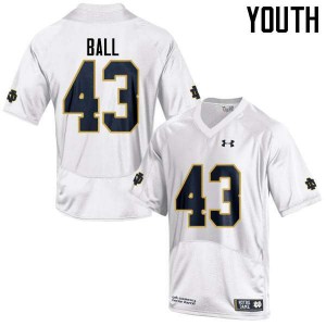 #43 Brian Ball UND Youth Game Football Jerseys White