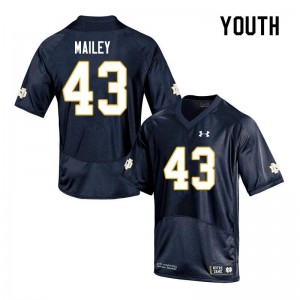 #43 Greg Mailey Fighting Irish Youth Game Official Jersey Navy