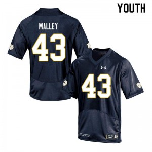 #43 Greg Malley University of Notre Dame Youth Game Embroidery Jerseys Navy