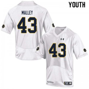 #43 Greg Malley UND Youth Game High School Jersey White