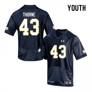 #43 Marcus Thorne Notre Dame Fighting Irish Youth Game High School Jersey Navy