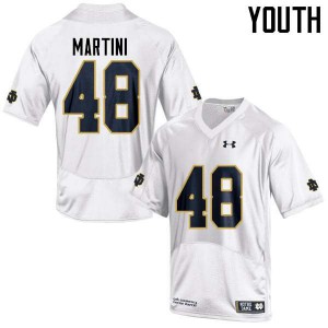 #48 Greer Martini UND Youth Game Football Jerseys White