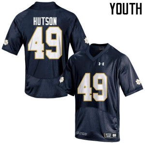 #49 Brandon Hutson University of Notre Dame Youth Game High School Jerseys Navy Blue