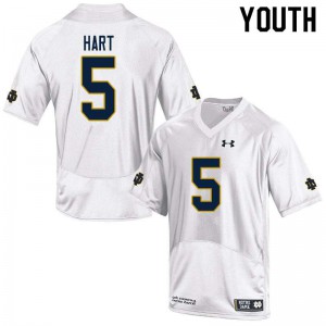 #5 Cam Hart University of Notre Dame Youth Game NCAA Jerseys White