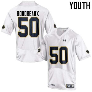 #50 Parker Boudreaux Notre Dame Youth Game Stitch Jersey White