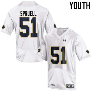 #51 Devyn Spruell UND Youth Game Stitch Jerseys White