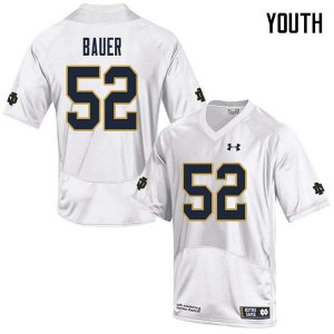 #52 Bo Bauer Fighting Irish Youth Game Stitched Jersey White