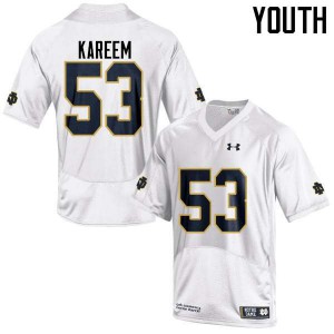 #53 Khalid Kareem UND Youth Game High School Jersey White