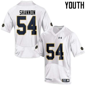 #54 John Shannon University of Notre Dame Youth Game High School Jerseys White