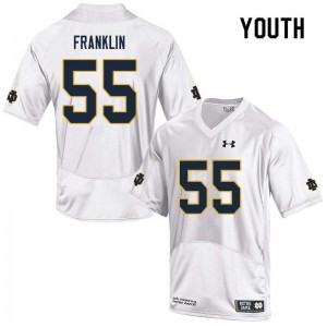 #55 Jamion Franklin University of Notre Dame Youth Game Player Jersey White