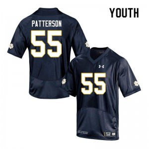 #55 Jarrett Patterson Notre Dame Fighting Irish Youth Game Official Jerseys Navy