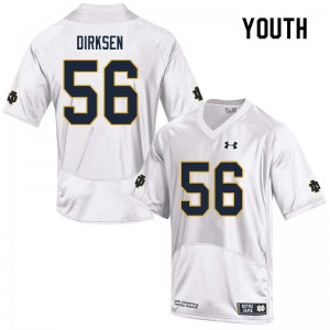 #56 John Dirksen UND Youth Game College Jersey White