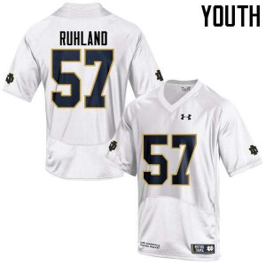 #57 Trevor Ruhland Notre Dame Fighting Irish Youth Game Player Jersey White