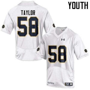 #58 Elijah Taylor Notre Dame Youth Game Stitched Jersey White