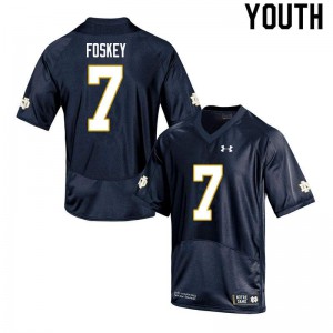 #7 Isaiah Foskey Notre Dame Youth Game Football Jerseys Navy