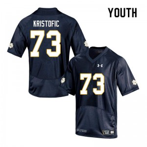 #73 Andrew Kristofic Notre Dame Fighting Irish Youth Game Embroidery Jersey Navy