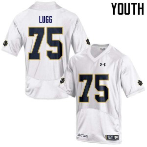 #75 Josh Lugg University of Notre Dame Youth Game College Jersey White