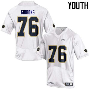 #76 Dillan Gibbons Notre Dame Youth Game Official Jerseys White