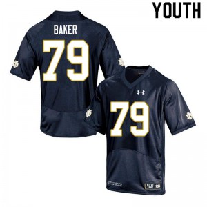 #79 Tosh Baker Notre Dame Youth Game Official Jerseys Navy
