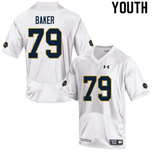 #79 Tosh Baker UND Youth Game Stitched Jerseys White