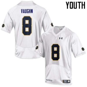#8 Donte Vaughn Fighting Irish Youth Game Stitch Jerseys White
