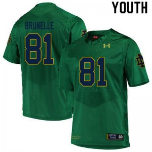 #81 Jay Brunelle Notre Dame Youth Game Embroidery Jerseys Green