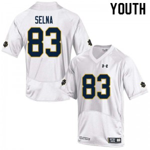 #83 Charlie Selna University of Notre Dame Youth Game Football Jersey White