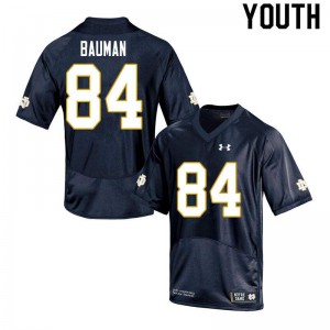 #84 Kevin Bauman University of Notre Dame Youth Game NCAA Jerseys Navy