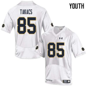 #85 George Takacs Notre Dame Fighting Irish Youth Game Stitched Jersey White