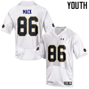 #86 Alize Mack University of Notre Dame Youth Game Stitched Jerseys White