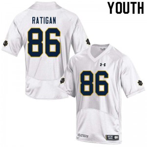 #86 Conor Ratigan Notre Dame Fighting Irish Youth Game University Jerseys White