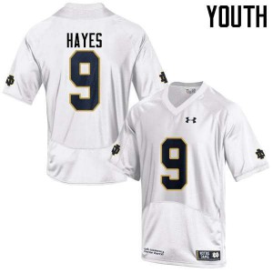 #9 Daelin Hayes University of Notre Dame Youth Game Player Jersey White