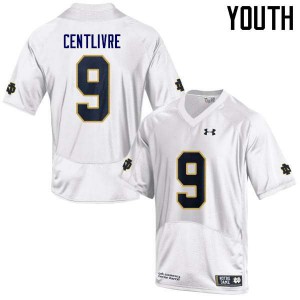 #9 Keenan Centlivre University of Notre Dame Youth Game Football Jersey White