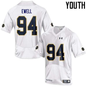 #94 Darnell Ewell Notre Dame Fighting Irish Youth Game Stitch Jerseys White