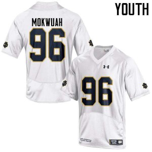 #96 Pete Mokwuah Fighting Irish Youth Game Official Jerseys White