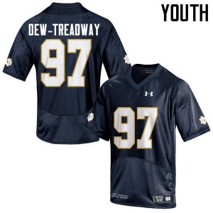 #97 Micah Dew-Treadway Notre Dame Youth Game Embroidery Jerseys Navy Blue