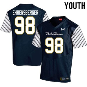 #98 Alexander Ehrensberger Notre Dame Fighting Irish Youth Alternate Game NCAA Jerseys Navy Blue