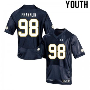 #98 Ja'Mion Franklin Notre Dame Fighting Irish Youth Game NCAA Jersey Navy