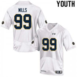#99 Rylie Mills University of Notre Dame Youth Game NCAA Jersey White